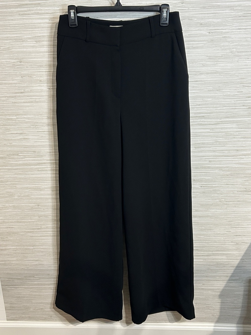 Anthropologie Exquise Black Wide Leg Trouser Pants Size M High Rise Career